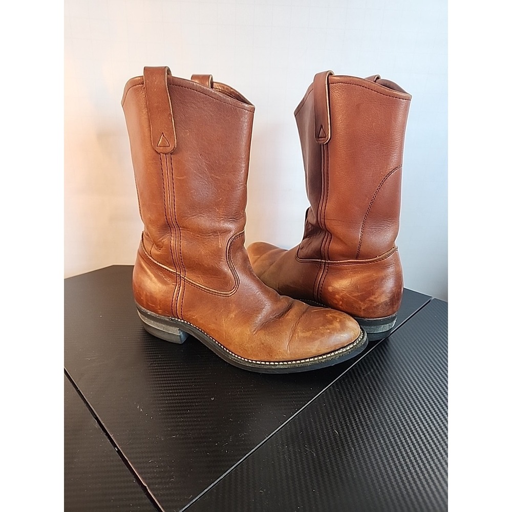 Cabelas By Chippewa Shoes brown leather men's boots cowboy style 8.5 D Mens RARE